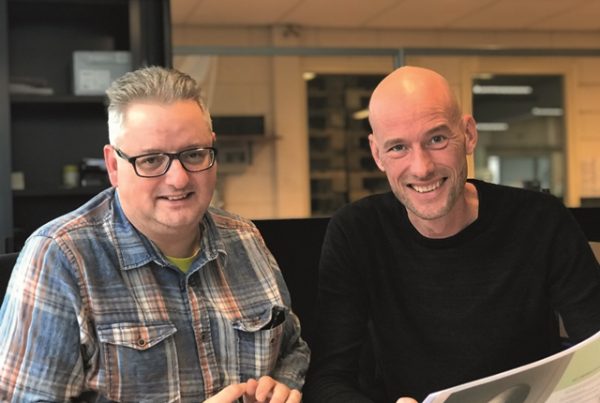 Patrick (links) met collega Dave CopyShop IJsselstein