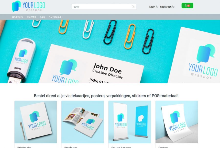 WhiteLabelShop demo shop online print drukwerk resellers whitelabel