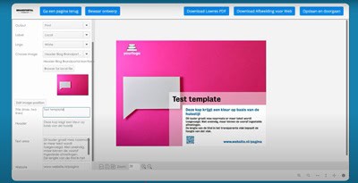 Software huisstijl template editor