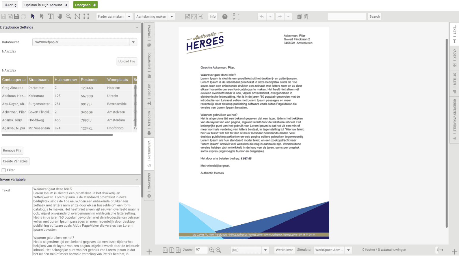 Gepersonaliseerde mailings Database koppelen