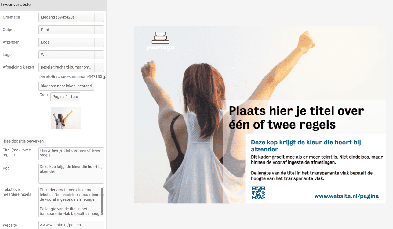 Bewerken in huisstijltemplates editor Brandportal