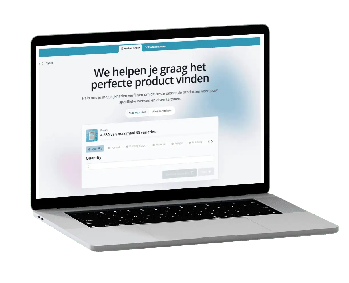 Marktplaats Prindustry Platform met AI Product Finder Drukwerk Print