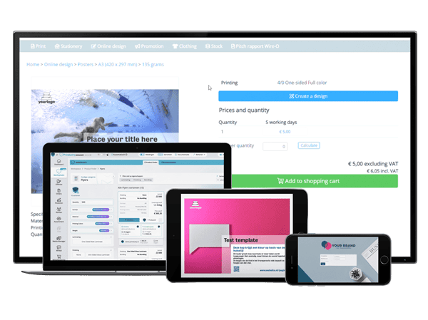 Prindustry software All-in-one platform for web2print, brand portals and print management
