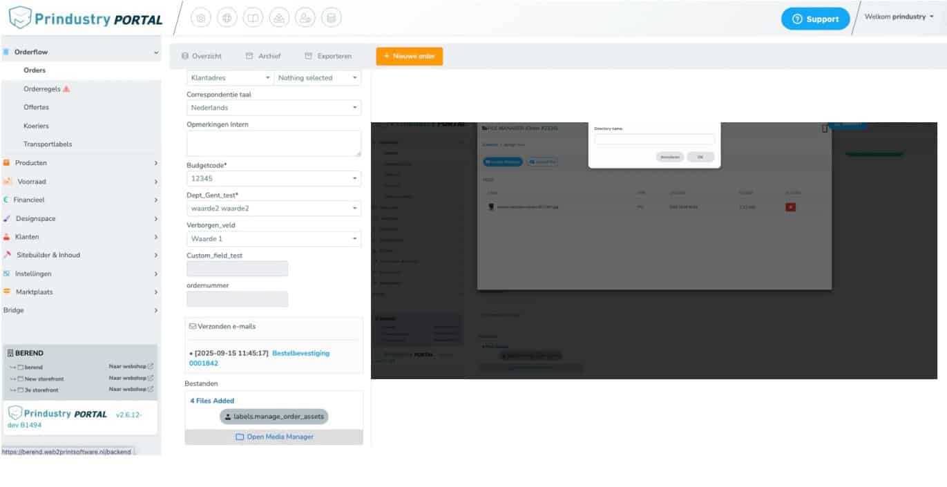 Open een bestand in de Media Manager vanuit je Prindustry systeem