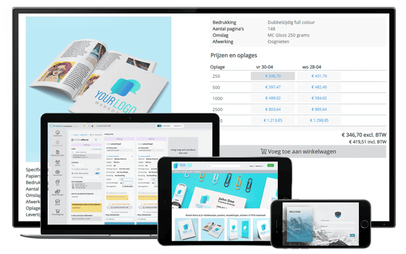 Prindustry software Alles-in-één platform voor web2print, brandportals en printmanagement voor grafische bedrijven