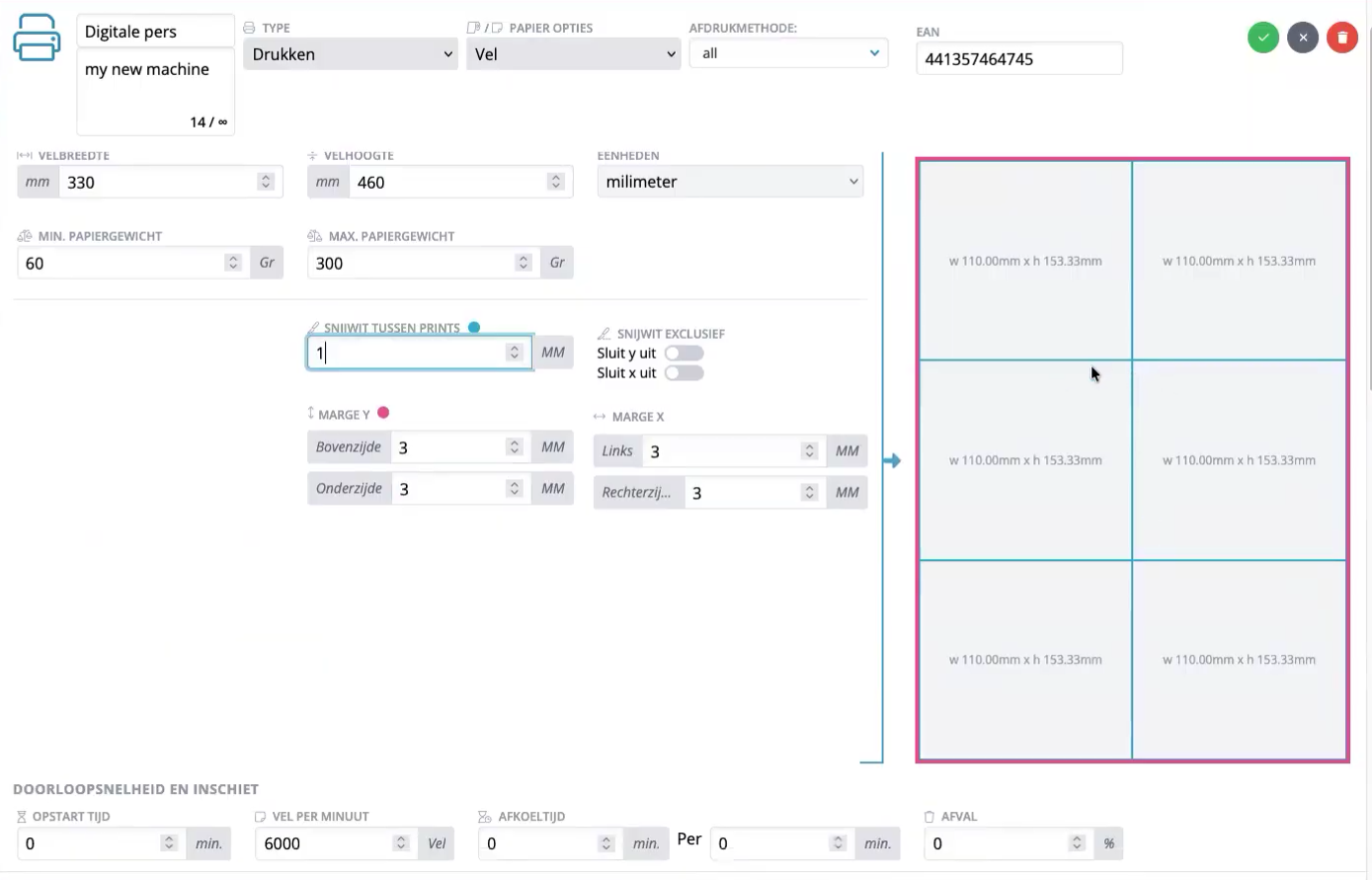 Calculatie Formaten en gewichten