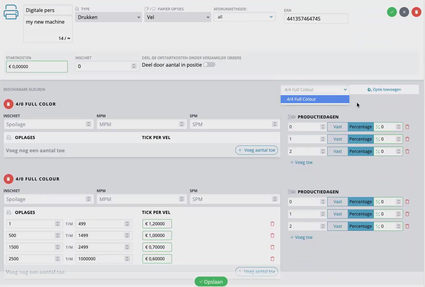 Calculatietool specs