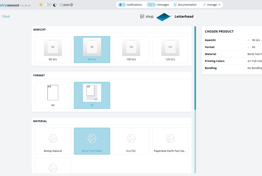 Shop Prindustry Platform bestelportaal
