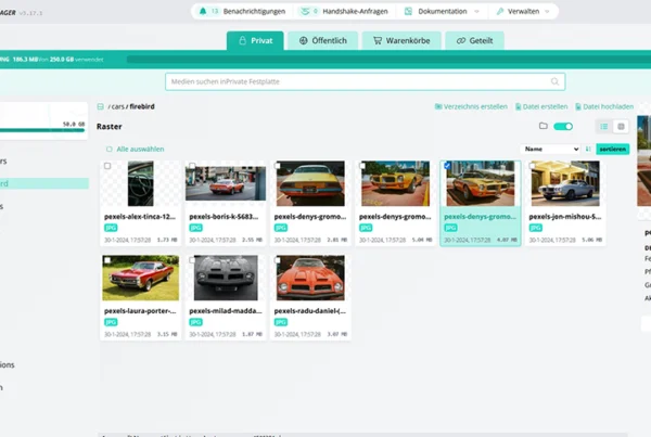 Dateiverwaltung Prindustry Plattform