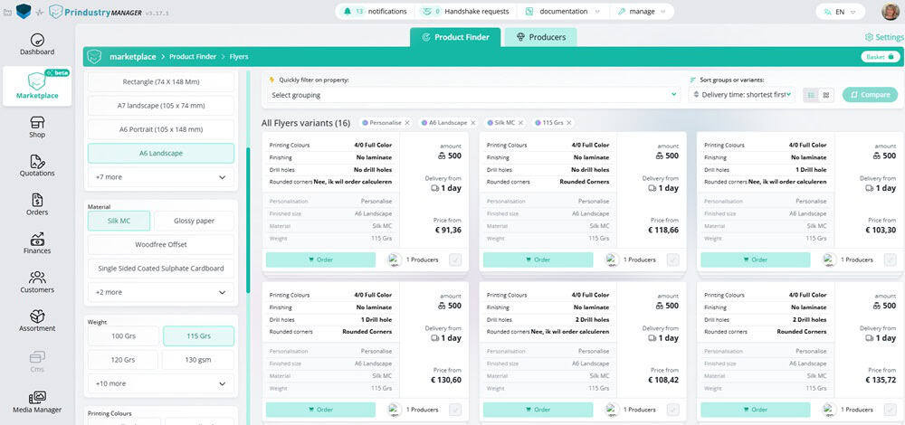 Marketplace Online Platform Print Management Prindustry