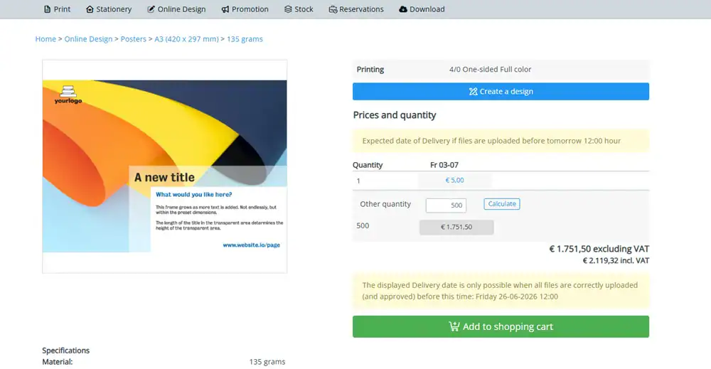 Order Portal Webshop Print