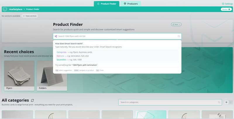 Product Finder Marketplace Print Prindustry Platform