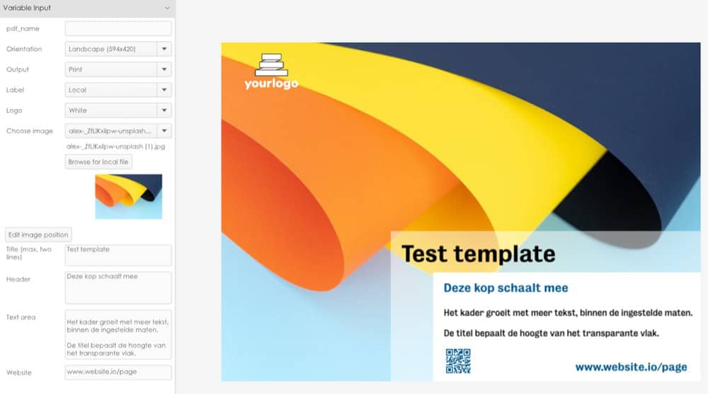 Test template flyer poster editor