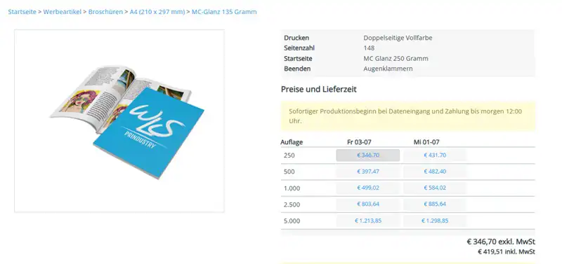 WhiteLabelShop Bestellprozess Web2Print Print