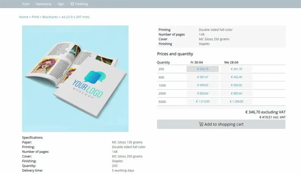 Software Web2Print Order Print Management Prindustry Platform