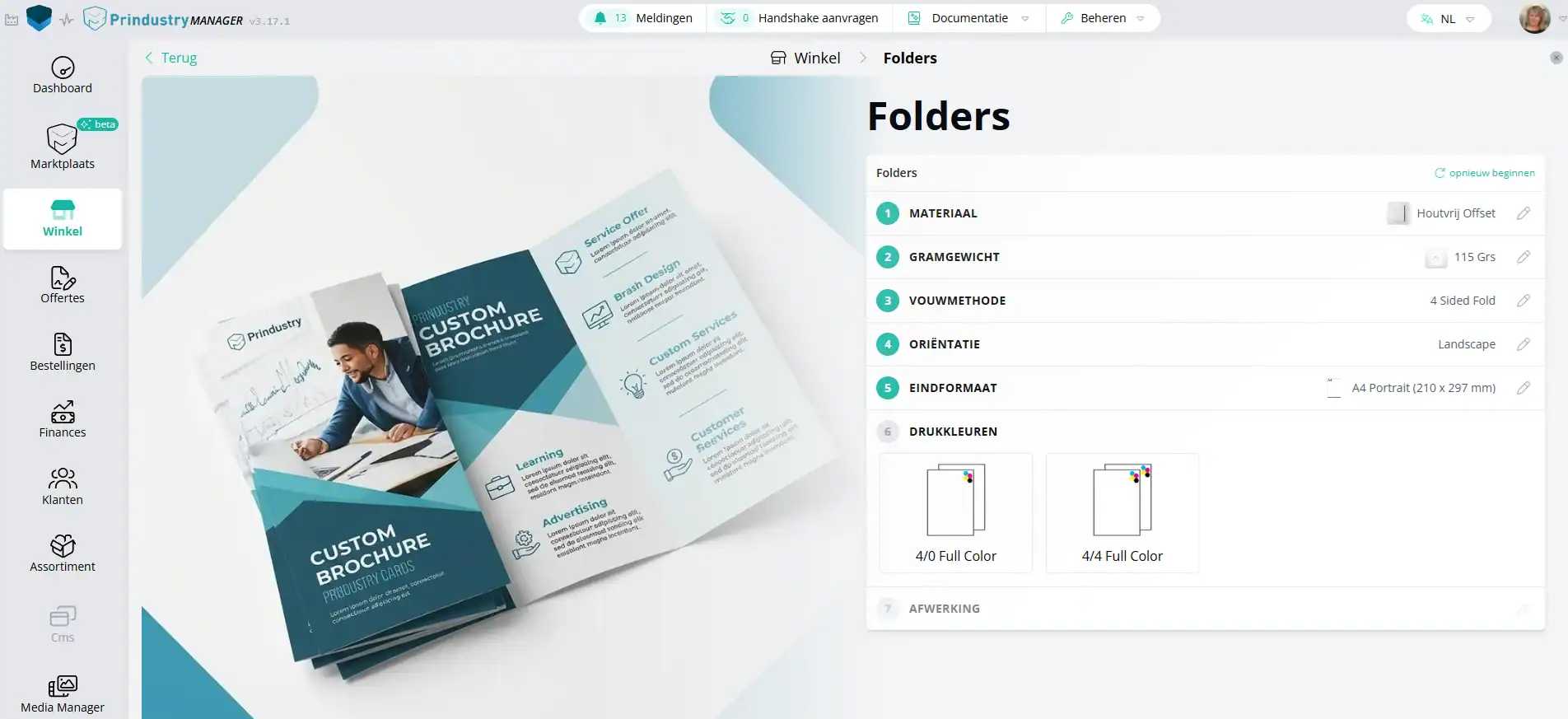 Prindustry Platform ERP Printmanagement Web2Print