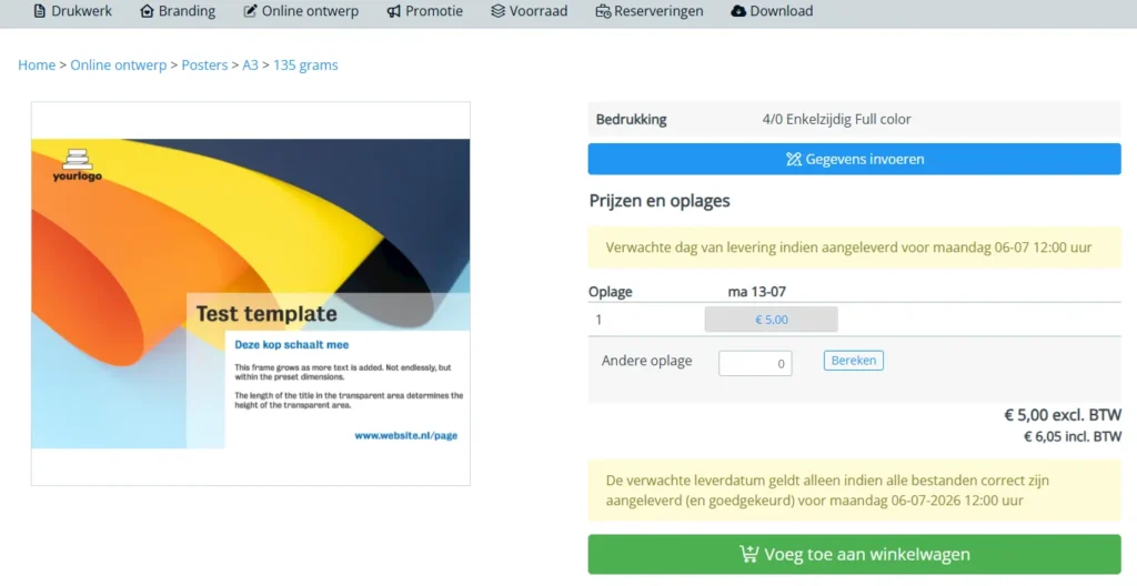 Software Web2Print bestel order Print Management Prindustry